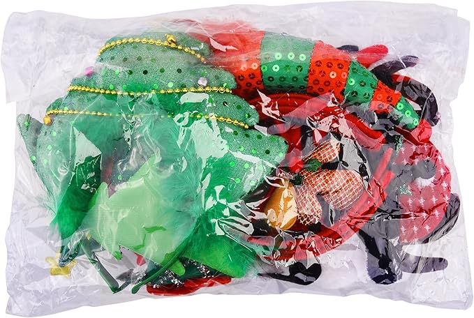 BQTQ 12 Pieces Christmas Headbands Xmas Party Costume Headband for Christmas Holiday Favor
