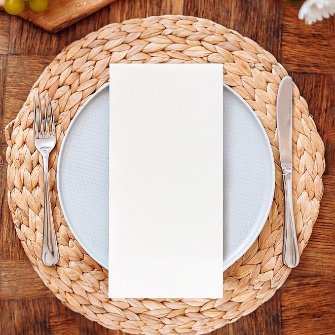 100 Pack Disposable Linen Feel Guest Towels Disposable Bathroom Napkins Cloth-Like Hand Tissue Paper for Bathroom Party Powder Room Hotel Fancy Restaurant