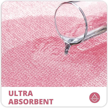 Bath Mat,Ultra Thin Bathroom Rugs,Rubber Bath Mats for Bathroom,No Slip Bath Rugs,Quick Dry,Machine Washable,Low Pile,Absorbent,Shower Outside,Sink,Home Decor Accessories.Pink,1'8"x2'8"(20x32inch)
