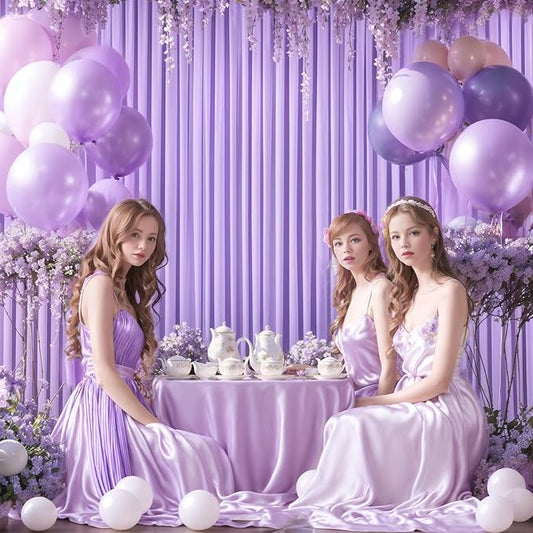 10x10 Lavender Backdrop Curtain for Parties Wedding Wrinkle Free Light Purple Photo Curtains Backdrop Drapes Fabric Decoration for Baby Shower Photoshoot 5ft x 10ft,2 Panels
