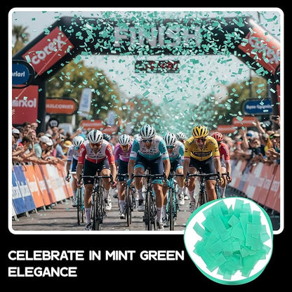 Ultimate Confetti, Mint Green Biodegradable Confetti - Rectangular Flame-Resistant and Slow-Falling Tissue Paper Confetti for Cannon and Launcher use – Best for Celebrations - 1 lb, 16 oz