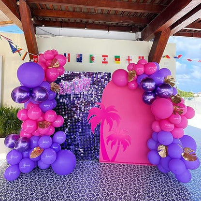 COKAOBE Purple Shimmer Wall Backdrop, 24PCS Square Sequin Shimmer Backdrop Panel, Photo Backdrops for Birthday, Anniversary, Wedding, Graduation & Bachelorette Party Decoration