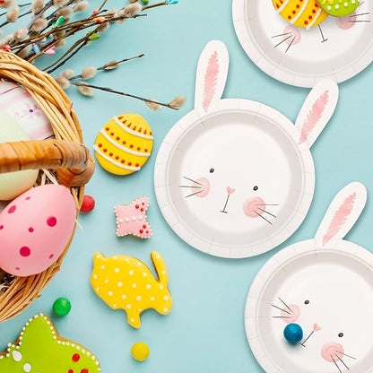 Cheerland Bunny Birthday Decoration Paper Plate for Easter Rabbit Party Decorations Pink Gender Reveal Party Decorations Baby Shower Some Bunny is One Spring Funny Garden Tea Party Supplies Pack of 24