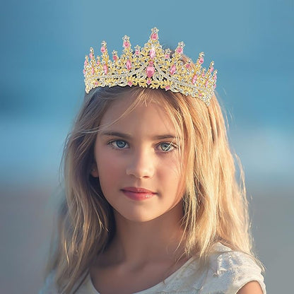 TAROSE Silver Tiaras for Women and Girls, Crystal Gold Crowns for Women, Hair Accessories for Bride/Halloween/Prom/Birthday