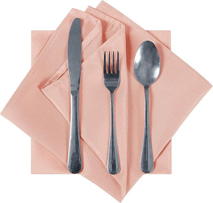 Cloth Napkins 20x20 inch Washable Polyester Dinner Napkins Soft Table Napkins for Wedding Party Dining Banquet(Dusty Pink,100PCS)