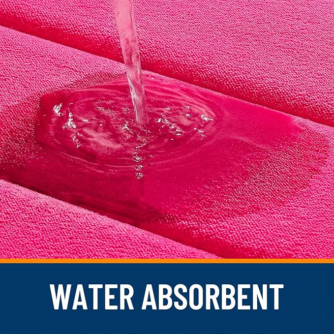 OLANLY Memory Foam Bath Mat 44x24, Super Soft Absorbent Bathroom Rugs, Quick Dry, Machine Washable Shower Floor Rugs, Bathmat Carpet, Bathroom Home Decor Accessories, Hot Pink