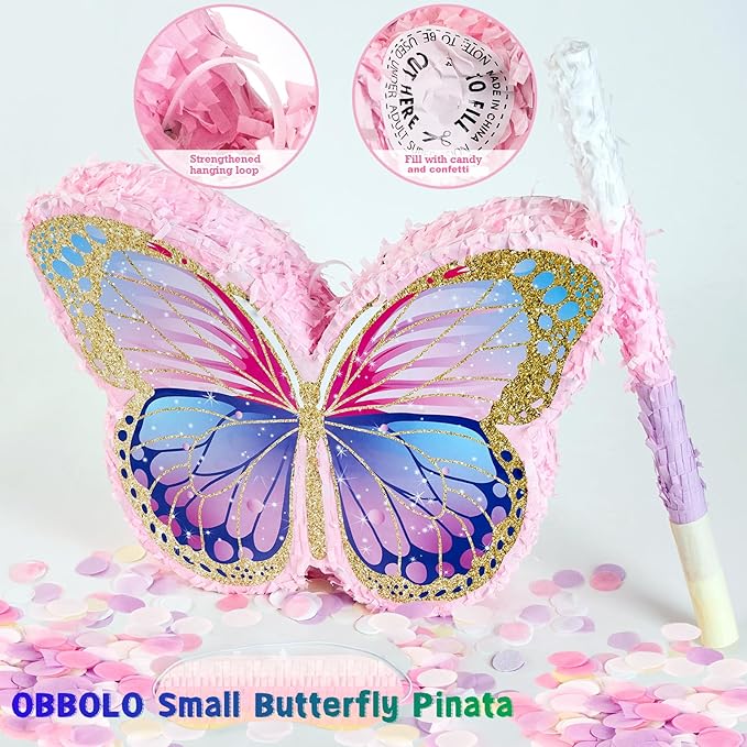 Small Butterfly Party Decorations, Butterfly Birthday Party Favors with Stick and Blindfold, Girls Butterfly Party Supplies, Fairy Theme Party Decorations