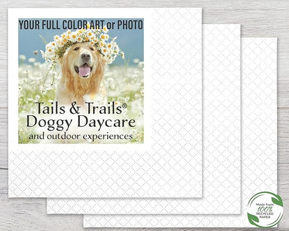 100% Recycled Custom Cocktail Napkins - Personalized 100% Recycled Napkins - Eco-friendly & Full-Color Digital Printed - Weddings, Events & Celebrations - Pack of 50 - Diamond Edge Embossed, 5"x 5"