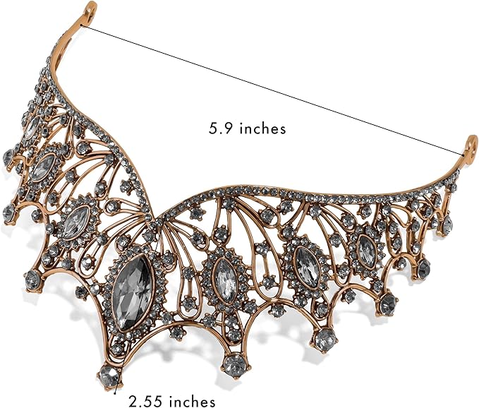 TAROSE Silver Tiaras for Women and Girls, Crystal Gold Crowns for Women, Hair Accessories for Bride/Halloween/Prom/Birthday