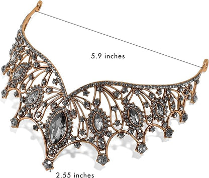 TAROSE Silver Tiaras for Women and Girls, Crystal Gold Crowns for Women, Hair Accessories for Bride/Halloween/Prom/Birthday