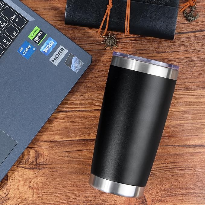 20oz Stainless Steel Tumbler Bulk with Lid, Travel Mug - Double Wall Vacuum Powder Coated Cup - Mix, 12 Pack