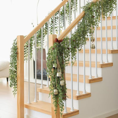 MIZII Christmas Garlands 6 Feet Artificial Pine Garland with Pinecone Hanging Plant Pines Vine Greenery Garland Christmas Decorations for Xmas Fireplace Mantle Home Decor Indoor Outdoor (Hanging Pine)