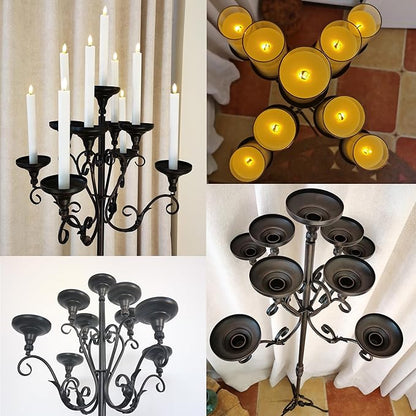 Metal Tall Floor Candelabra - 9 Arm Candle Stand - Wedding Centerpiece