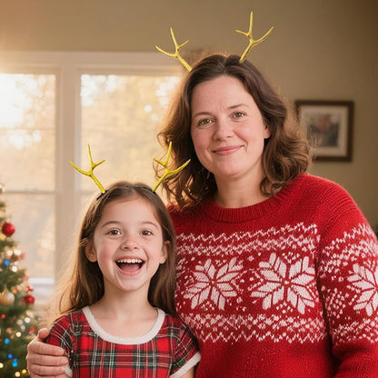 Eioi & Lmnm Christmas Renideer Antler Headband, Deer Ears Reindeer Antlers Deer Antlers Headbands, Christmas Headbands Holiday Accessories Deer Costume