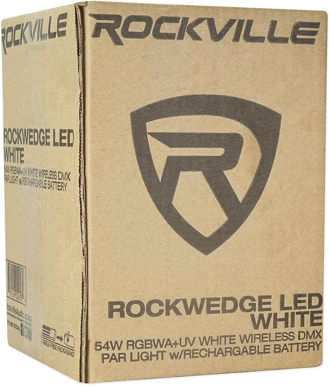 Rockville RockWedge LED 54W RGBWA+UV Rechargeable Wireless DMX Par Light, Battery-Powered, Remote Included, 16.7M Colors, Perfect for DJs and Event Lighting