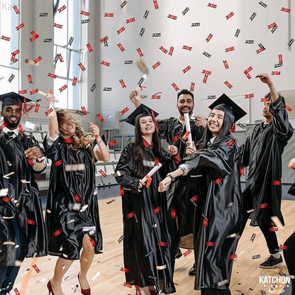 KatchOn, Red and Black Grad Confetti - Pack of 500 | Graduation Confetti Class of 2025 | Grad Table Decorations | Red and Black Graduation Decorations 2025 | Prom Decorations 2025