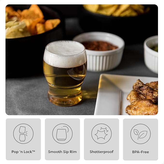 TOSSWARE POP 12oz Pint Jr, Premium Quality, Recyclable, Unbreakable & Crystal Clear Plastic Beer Glasses, Set of 12