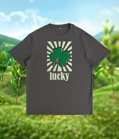 St. Patrick's Day Celebration Tee Beer Graphic Big and Tall Short Sleeve Cotton Festival Casual Gym Workout Tshirts