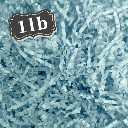 ZEBMOON 1 LB Blue Crinkle Cut Paper Shred Filler Great for Gift Wrapping, Basket Filling, Birthday, Wedding, Halloween, Thanksgiving, Christmas Day, New Year Party Decorations Filling Supplies A