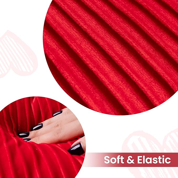 AELS Heart Shaped Pillow, 20 Inches Pleated Velvet Love Pillow, Decorative Throw Pillow for Valentines Day, Wedding, Living Room, Bedroom, Nursery Decor, Red