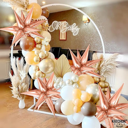 KatchOn, Huge Rose Gold Starburst Balloons - 26 Inch | Star Balloon, Rose Gold Party Decorations | Spike Balloon for Mylar Balloons Decoration | Graduation Decorations 2025