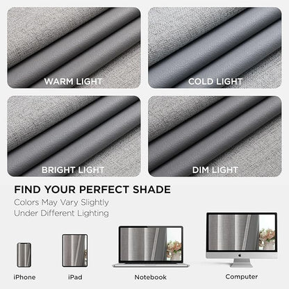 Joydeco Blackout Curtains 120 Inches Long 2 Panels Burg, Room Darkening Curtains for Bedroom, 100% Black Out Textured Thermal Drapes Privacy Protection 2 Panels Set(W52 x L120 Inch, Greyish White)