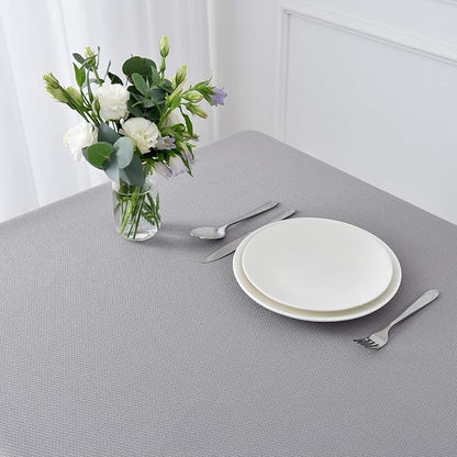 maxmill Jacquard Tablecloth Stain Resistant Waterproof Wrinkle Resistant Spillproof Washable Soft Textured Table Cloth for Dining Room, Indoor and Outdoor Use, Rectangle 60 x 140 Inch, Light Gray