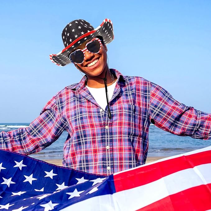 Eyegla Bulk American Sunglasses USA Flag Sunglasses Patriotic Glasses 4th of July Party Supplies-10/20Pack