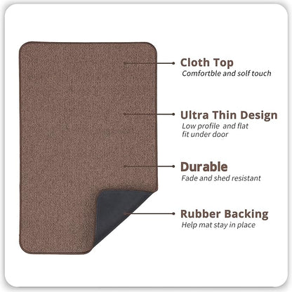 Bath Mat,Ultra Thin Bathroom Rugs,Rubber Bath Mats for Bathroom,No Slip Bath Rugs,Quick Dry,Machine Washable,Low Pile,Absorbent,Shower Outside,Sink,Home Decor Accessories.Brown,1'5"x2'3"(17x27inch)