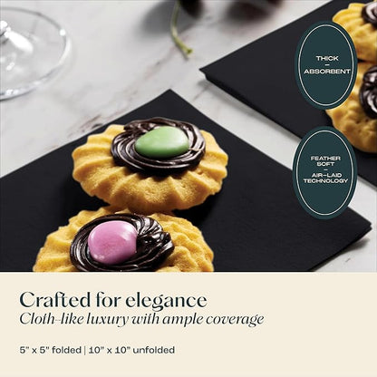 Disposable Linen-Feel Cocktail Napkins, 200-Pack 5" x 5" CHAMPAGNE Paper Beverage Napkins For Bar, Restaurant And Café, Dessert Napkins For Party, Wedding Or Event