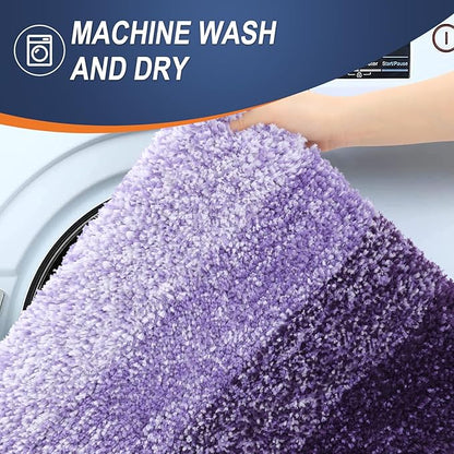 OLANLY Bathroom Runner Rugs 44x24, Extra Soft Absorbent Microfiber Bath Rugs, Rubber Backing, Quick Dry, Machine Washable Bath Mats for Bathroom Floor, Tub and Shower, Home Decor Accessories, Violet