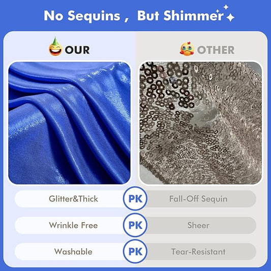 10x10ft Shimmer Royal Blue Sequin Backdrop Curtain for Parties, Thick Wrinkle Free Glitter Blue Photo Backdrop Drapes Curtains for Birthday Wedding Photography Background-2 Panels 5x10ft