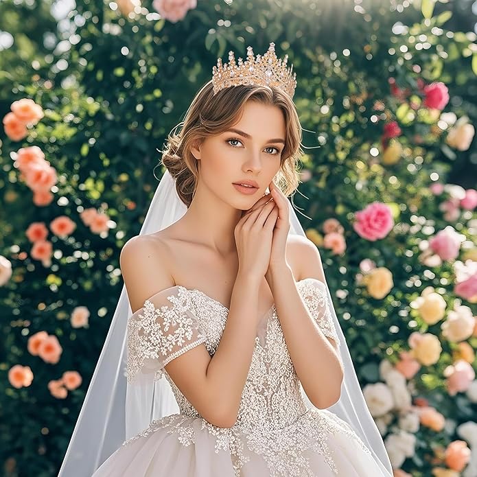 Tiaras and Crowns for Women Crystal Princess Tiaras Rhinestone Queen Crowns For Wedding Bridal Birthday Prom Pageant Party (Tiara 100)