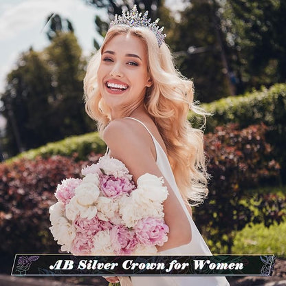 Tiaras and Crowns for Women Princess Crystal Tiara Crown with Comb Rhinestone Hair Accessories