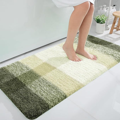 OLANLY Bathroom Rugs Mat 45x27, Extra Soft Absorbent Microfiber Bath Rugs, Rubber Backing, Quick Dry, Machine Washable Bath Mats for Bathroom Floor, Tub and Shower, Home Decor Accessories, Dark Green