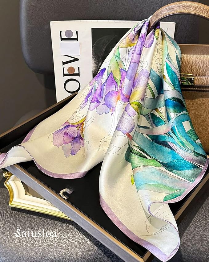 Neck Scarf For Womens Silky Head Scarves Hair Bandanas Square Scarf Fashion Accessories lightweight