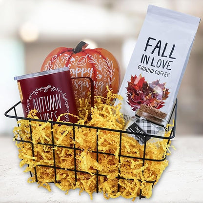 MagicWater Crinkle Cut Paper for Gift Baskets - 2LB - Yellow - Perfect for Shredded Paper Filler, Basket Filler, Gift Boxes, Bridesmaid Gifts, Christmas Stuffers & More – Ideal for All Occasions