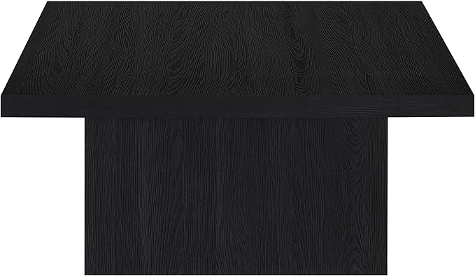Coaster Home Furnishings - Devar - Wood - Square Coffee Table with Plinth Base, Geometric Design and Contemporary Style - Living Room - Black - 706408
