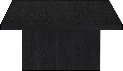 Coaster Home Furnishings - Devar - Wood - Square Coffee Table with Plinth Base, Geometric Design and Contemporary Style - Living Room - Black - 706408