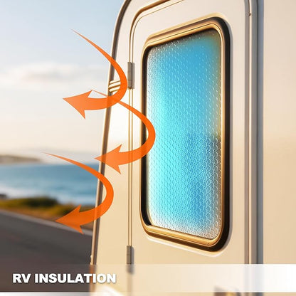 Window Insulation for Summer Heat,Bubble Reflective Insulation Roll 16" x 10 FT, Reflective Window Film Heat Blocker, Garage Insulation, RV Window Insulation.