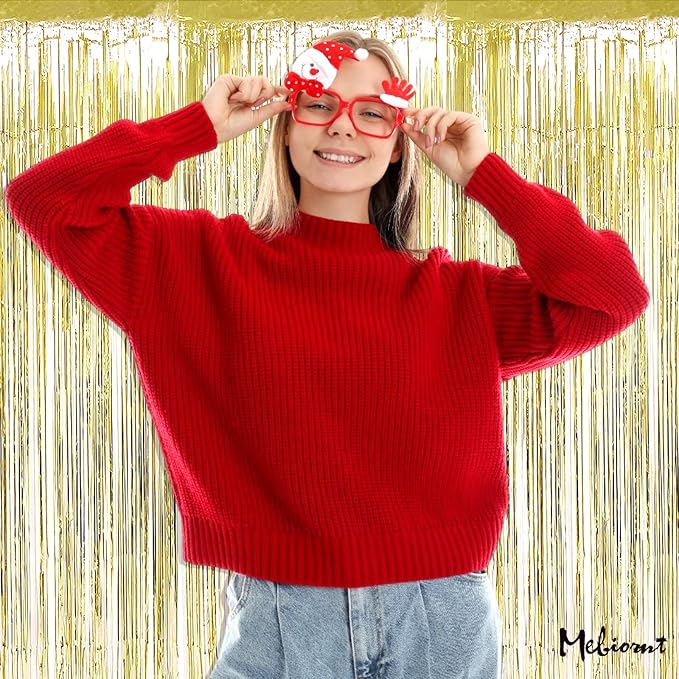 4 Pack Light Gold Fringe Curtain Backdrop, 3.2Ft x 8.2Ft Metallic Tinsel Foil Fringe Streamers Background for Photo Booth Birthday Wedding Baby Shower Carnival Easter Mother’s Day Party Decorations