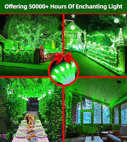 300LED Chrstmas Lights, 75ft Indoor Outdoor Christmas String Lights with 12 Modes, Green Christmastree Lights with Timer Dimmable Connectable for Fence Garden Xmas Wedding Party Decor Green