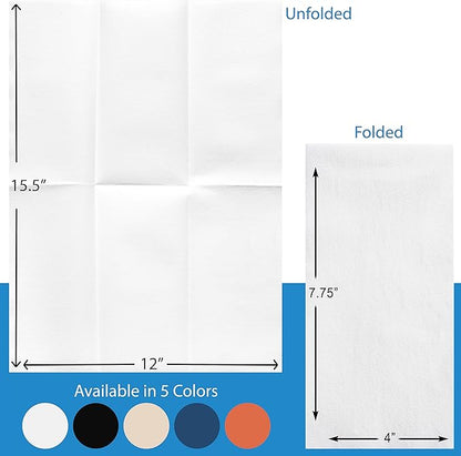 AMERICAN HOMESTEAD Disposable Hand Towels - Black Linen-Like Guest Napkins - Premium Bathroom Paper Towels for Guests or Dinner Napkins - 15.5" x 12" - 100 Count