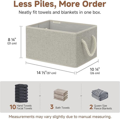 StorageWorks Storage Baskets for Shelves, Closet Organizers and Storage Bins, Fabric Organizer Bins for Clothes, Closet Shelf Organizer, Gray, Large, 3-Pack