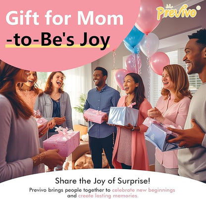 Previvo Gender Reveal Confetti Powder Cannon - 4 Pack Pink Baby Gender Reveal Poppers - 100% Biodegradable Powder Smoke - Baby Party Supplies