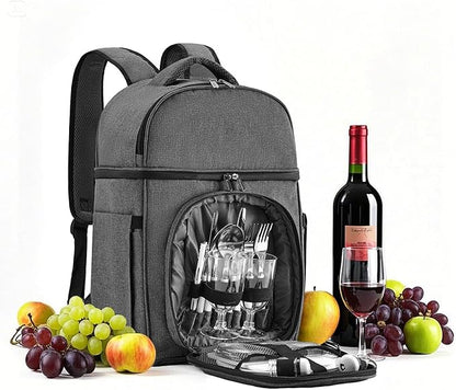 Picnic Backpack & Accessories - Picnic Set for 2 Person with 2 Insulated Cooler Compartment, Lightweight Blanket and Cutlery Set, Perfect for Wedding Gifts for Couples and Bridal Shower Gifts