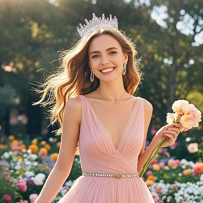 Tiaras and Crowns for Women Crystal Princess Tiaras Rhinestone Queen Crowns For Wedding Bridal Birthday Prom Pageant Party (Tiara 100)