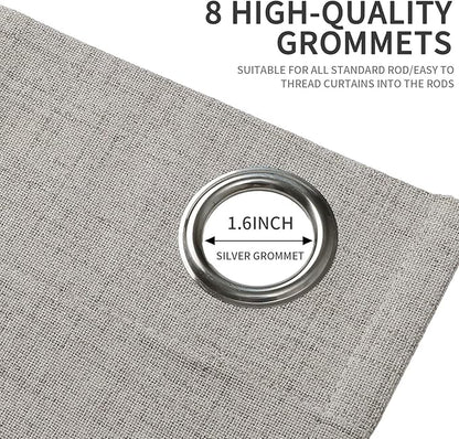 Joydeco Total Blackout Curtains Customize for Living Room Bedroom, Greyish White Grommet Privacy Thermal Insulated Room Darkening Curtain 1 Panel (Custom Size, Color)