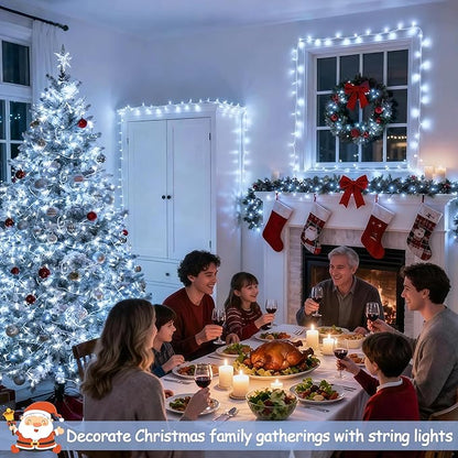 JMEXSUSS 168FT 600 LED White Christmas Lights Outdoor with Remote Indoor Christmas Tree Lights Plug in Cool White Twinkle String Light for Room Holiday Party Xmas Decorations