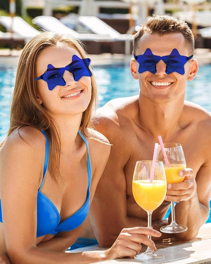 40 Pairs Rimless Star Sunglasses Bulk Wholesale Transparent Candy Color Star Glasses for Women Men Party Favors